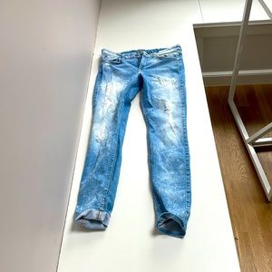 7 for all mankind distressed skinny jeans